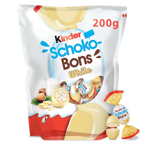 Kinder Schokobons White Chocolat Supérieur Au Lait Fourrés 200g