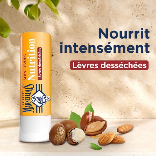 Le Petit Marseillais Soin lèvre nourrissant karité amande argan stick 4,9g