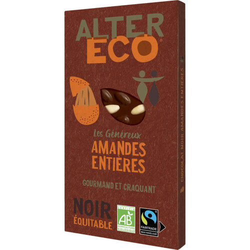 Alter Eco Chocolat Noir Amandes Entieres Bio 200g