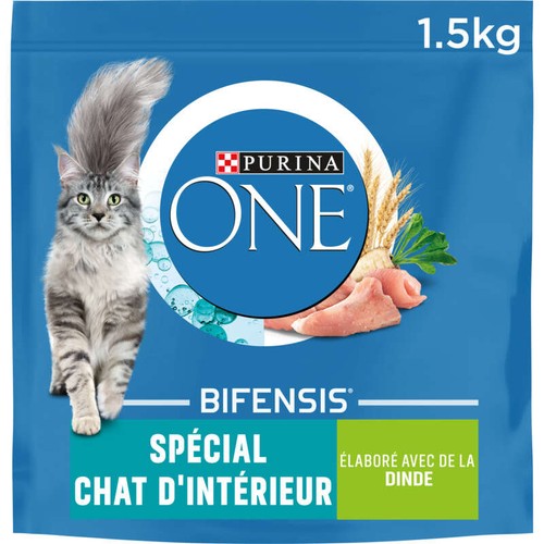 Purina One Croquettes Chat D'Intérieur À La Dinde Et Céréales 1,5kg