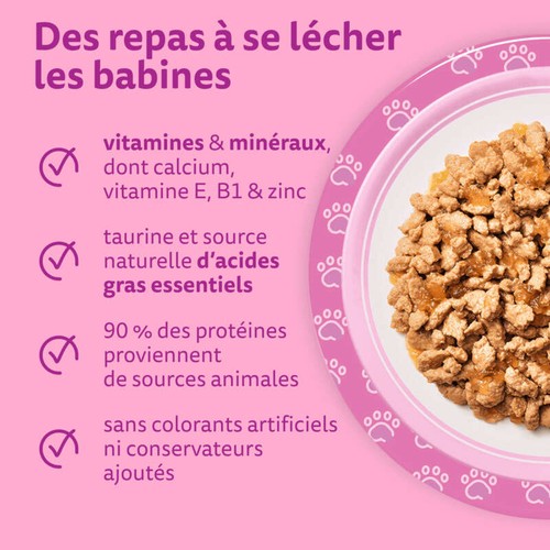 Whiskas Sachets fraîcheur les festins à la volaille en gelée pour chaton 12x85g