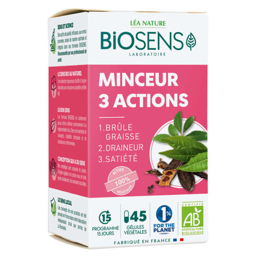 Biosens Laboratoire Gélules Végétales Minceur 3 Actions Bio