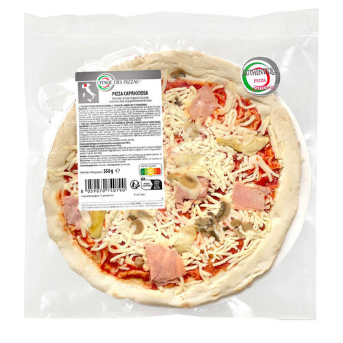 L'Italie des Pizzas Pizza Capricciosa Jambon Champignon 550g