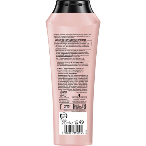Schwarzkopf gliss sos longueurs & pointes shampoing anti-fourches 250ml