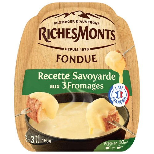 RichesMonts Fondue savoyarde aux 3 fromages (tomme, emmental et conté) 450g