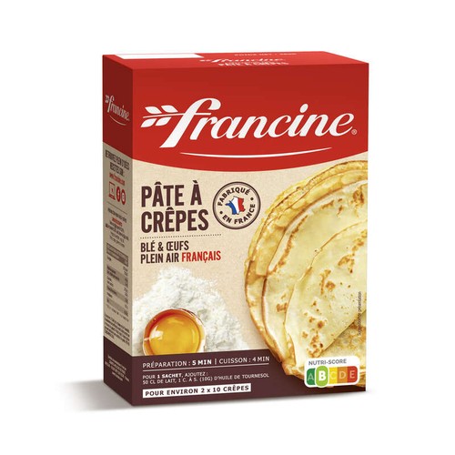 Francine Pâte À Crêpes Légères Et Moelleuses Bio 380g