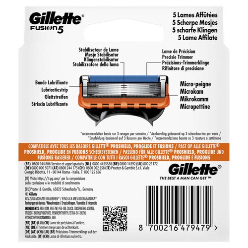 Gillette Lames Fusion5 x6