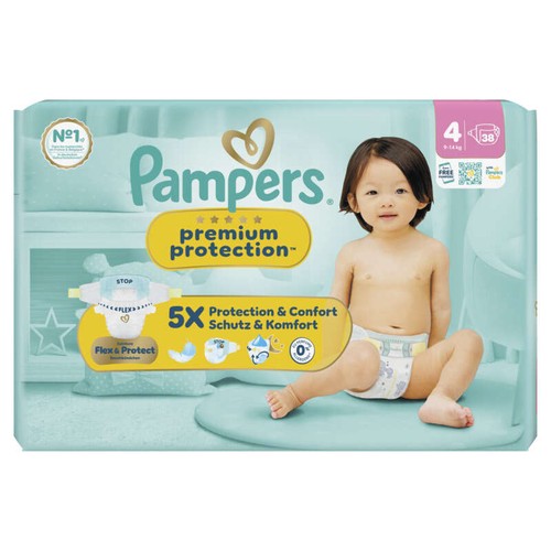 Pampers Premium Protection Taille 4 - 9kg-14kg – x38 Couches