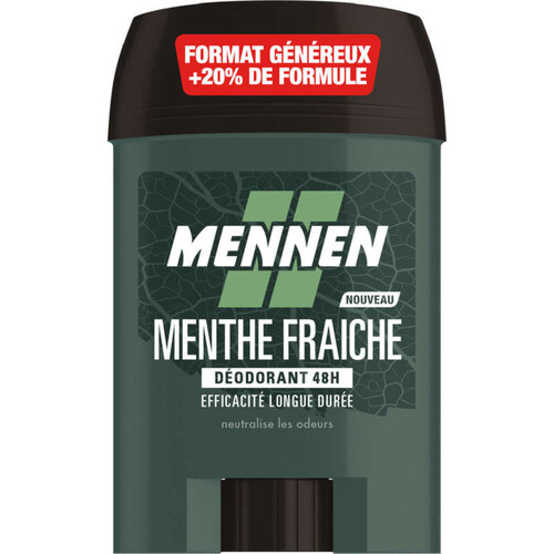 Mennen Déodorant 48H Menthe Fraîche Effet Longue Durée 60ml