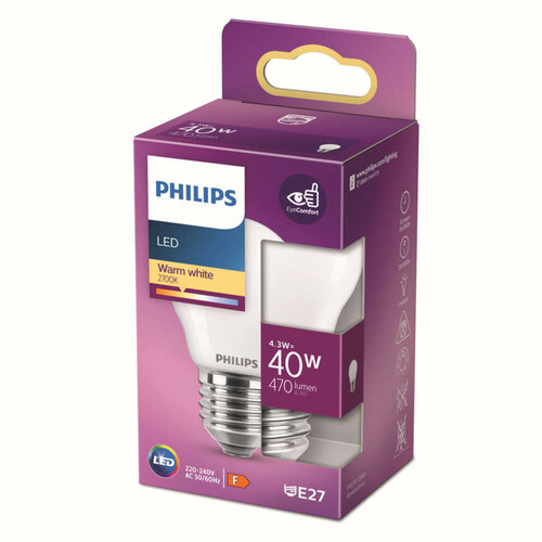 Philips ampoule LED 40W P45 E27 W 1SRT4