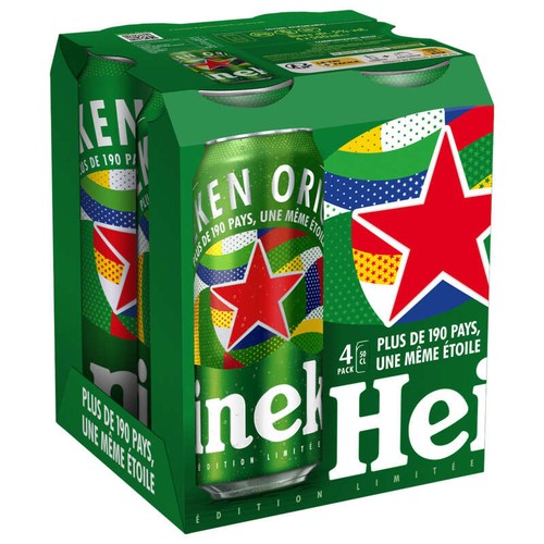 Heineken Bière blonde en canettes 4x50cl