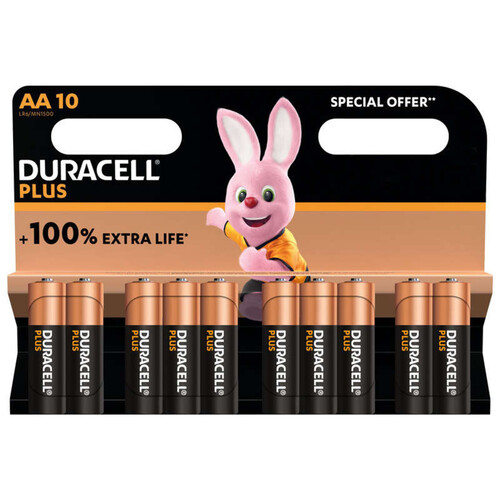 Duracell plus piles alcalines AA lot de 10 piles