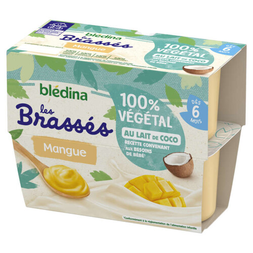 Blédina Brassée à la Mangue et au Lait de Coco 4 x 95g