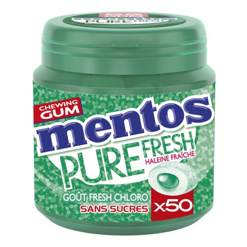 Mentos Pure Fresh ChloroChewing Gum sans sucres 50 dragées - 100g