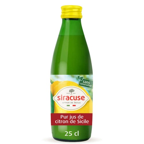 Sicile Siracuse Pur jus de citron origine 25cl
