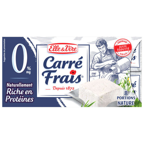 Carré Frais Nature 0%, 8 portions de 25g