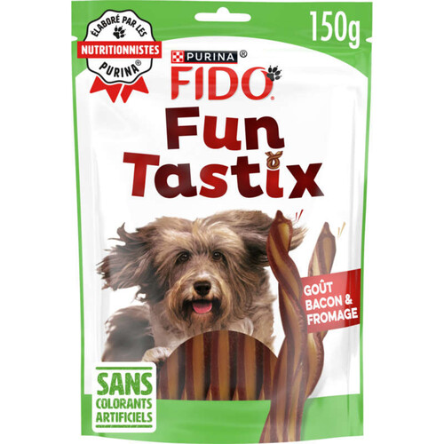 Fido Fun Tastix Bâtonnets pour Chien au Bacon et Fromage 150g