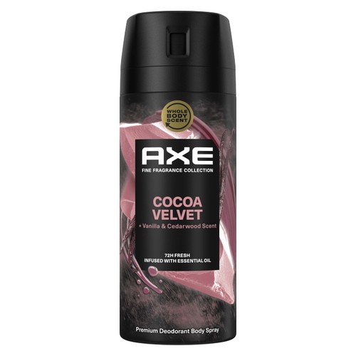 Axe Déo homme Spray Cocoa velvet 72h parfum prestige 150ml