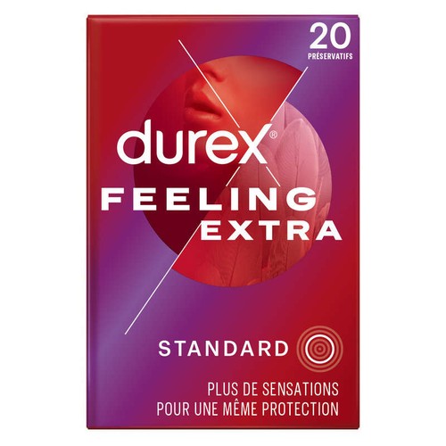 Durex Préservatifs Feeling  Extra - Fins Extra Lubrifié x20