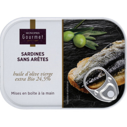 Monoprix Gourmet Sardines à l'huile d'olive 87g