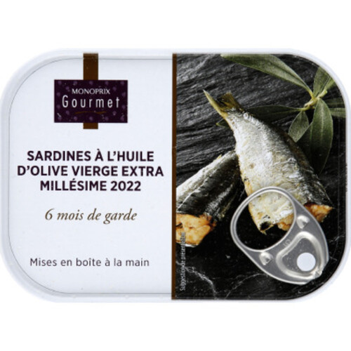 Monoprix Gourmet Sardines à l'huile d'olive vierge extra millésime 87g