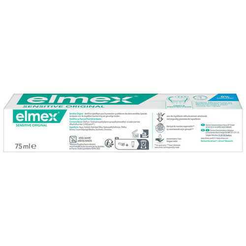 Elmex Dentifrices Sensitive Dents Sensibles 0% colorant 75ml