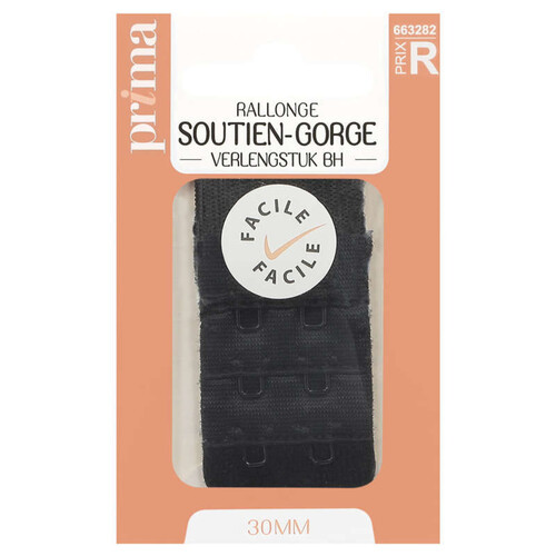 Prima Rallonge Soutien Gorge Noir 30mm