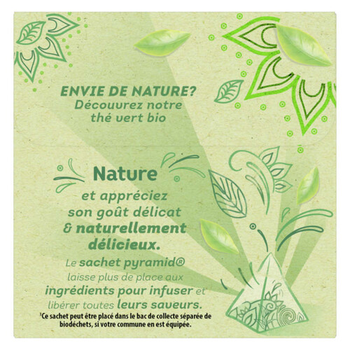 Lipton Thé Vert Nature Bio 20 Sachets 28G
