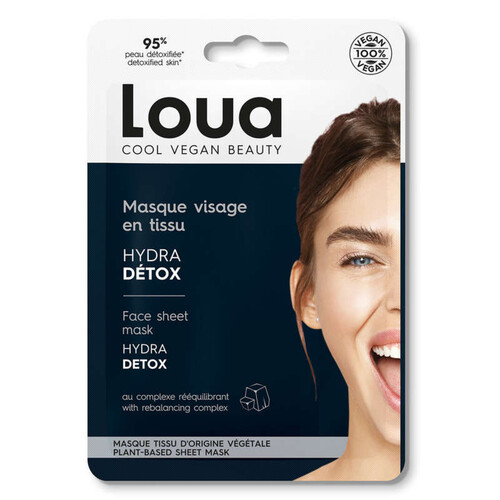 Loua Masque Visage En Tissu Detox Charbon Végétal 23Ml