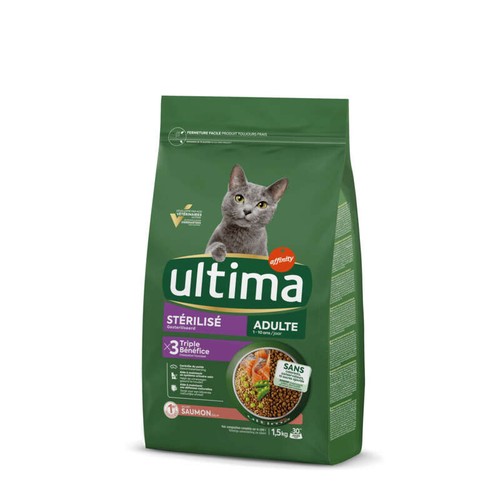 Ultima Croquettes Au Saumon Pour Chat Stérilisé Adulte 1,5kg