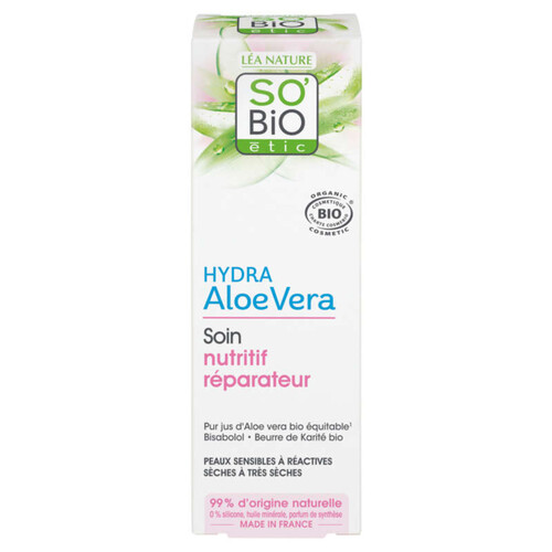 SO'BiO Étic Soin Nutritif Réparateur Hydra Aloe Vera 50ml