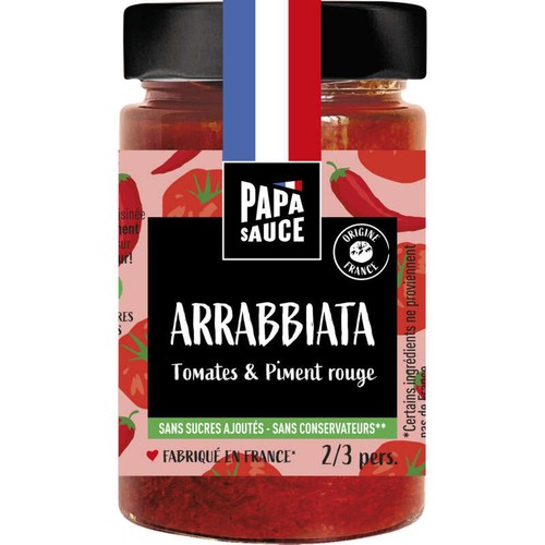 Papa Sauce Arrabbiata Tomates de Provence & Piment Rouge 2/3 Pers 180g