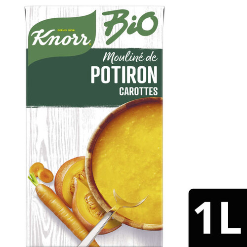 Knorr Soupe Liquide Mouliné de Potiron Carottes Bio Brique 1l