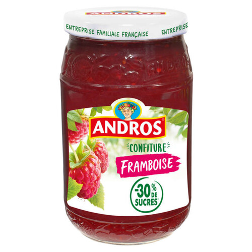Andros Confiture Framboises -30% de Sucres 350g