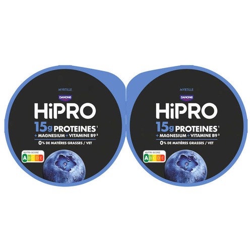 HiPRO Yaourt Myrtille 15g Protéines 2x160g