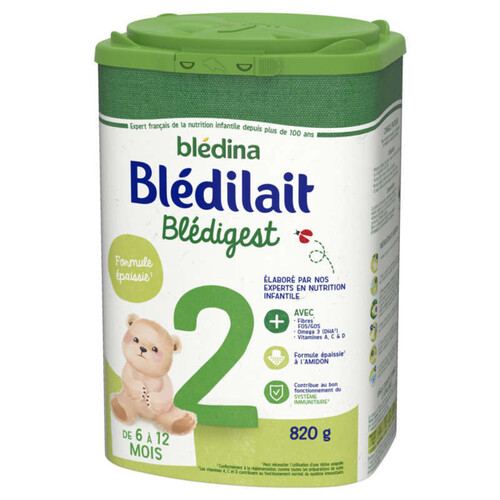 Bledina Bledilait Premium Formule Épaissie 2Ème Âge 820G De 6 À 12 Mois