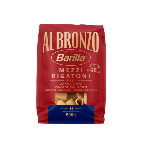 Barilla Pâtes premium Mezzi Rigatoni Al Bronzo 500g