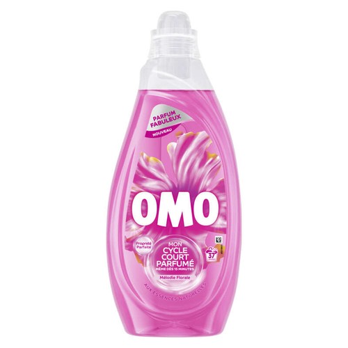 Omo Lessive liquide cycle court parfumé muguet rose x37 Lavages