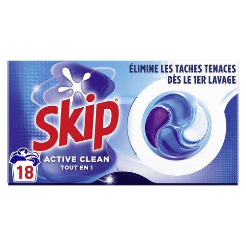 Skip New Active clean Capsules Tout en 1 x18