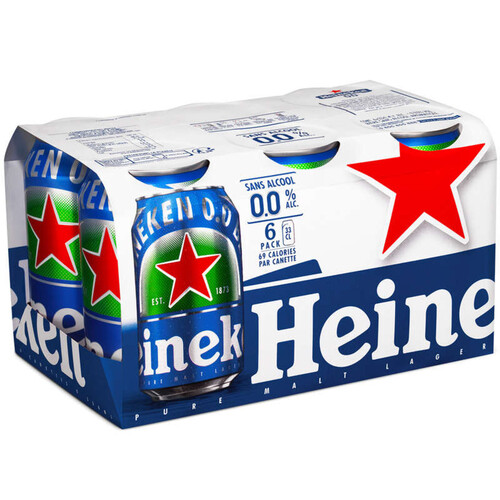 Heineken Bière Blonde Sans Alcool 0,0% Canettes 6x33cl