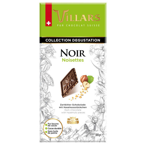 Villars Chocolat Noir aux Eclats de Noisettes 100g