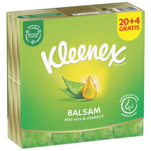 Kleenex Mouchoirs Balsam Etuis Regular (20+4 Gratuit)