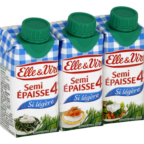 Elle & Vire Spécialité Laitière Stérilisée Uht, 4% De Mat. Gr. 20 Cl X 3