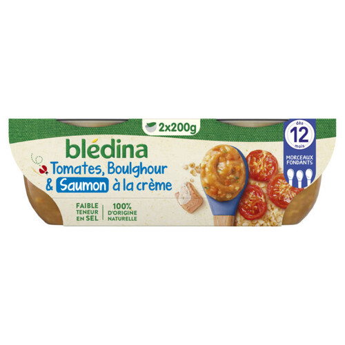 Blédina Plat Tomates Boulghour Saumon du Pacifique Dès 12 mois 2x200g