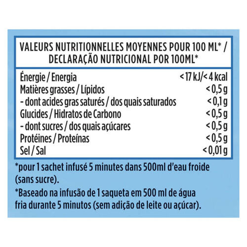 Lipton Infuse à Froid Menthe & Citron Vert x15 Sachets 35g