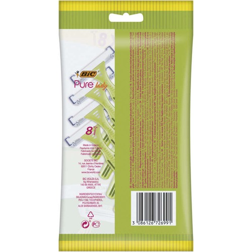 Bic Rasoirs Jetables Pure Lady Femme Aloe Vera x8