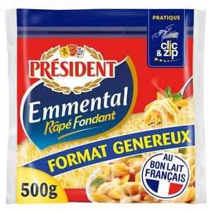 Président Emmental Râpé Fondant Format Généreux 500g