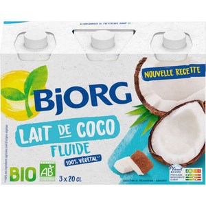 Bjorg Lait De Coco Fluide, Pauvre En Sel Bio 3x200ml