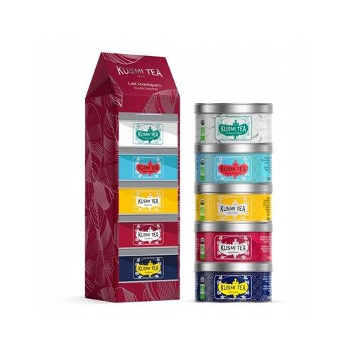 Kusmi Tea Les Iconiques Coffret de 5 miniatures de thés et d'infusion aromatisés 100g