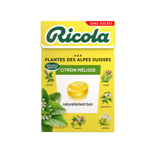 Ricola Bonbons Citron Mélisse sans Sucres Boite de 50